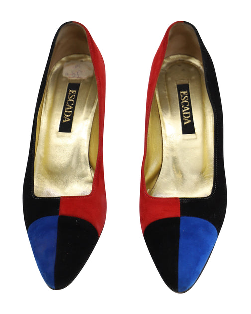 Escada 80s Color Block Court Heels Multicolor US 9 3