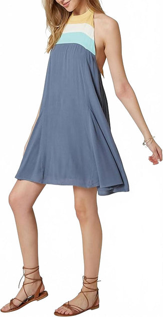 O'Neill Tristyn Halter Mini Dress Blue Small 3