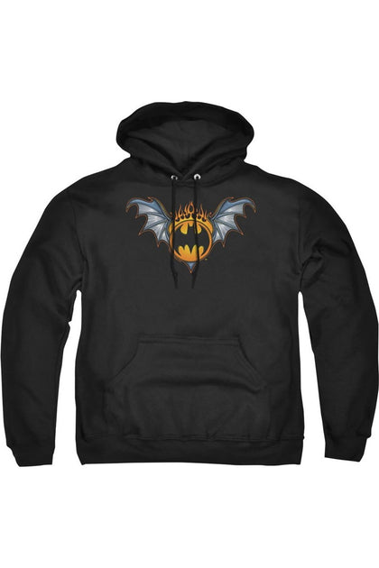 Gildan Batman Bat Wings Logo Kapuzenpulli Schwarz Large 2