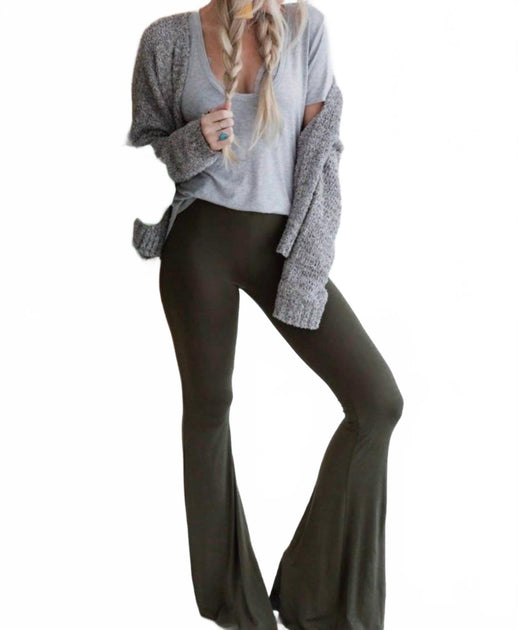 three bird nest Cher Flare Pants Green Small 4