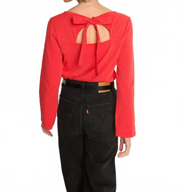 Nation LTD Tavin Tie Back Top Red Medium 3