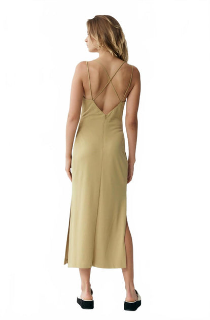 Third Form Form Cross Back Midi Dress Beige Medium 3