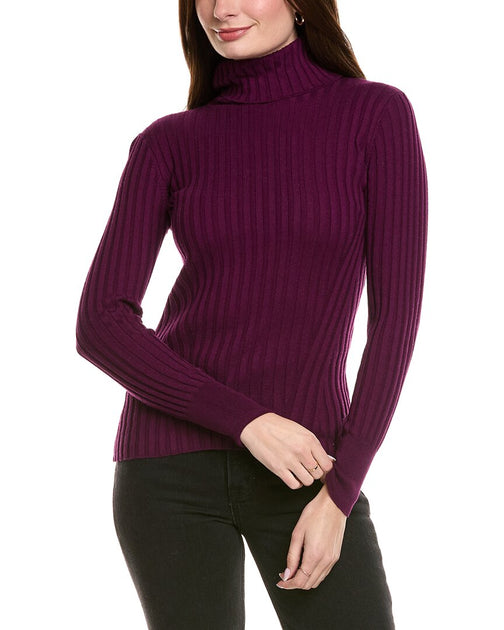Pull Col Roulé Rayé Hannah Rose Violet Large 2