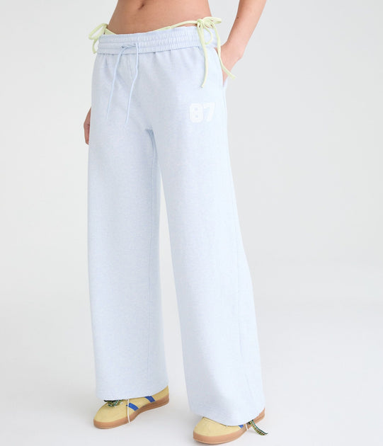 Aeropostale Cloud Soft 87 Mid-Rise Wide Leg Sweatpants Weiß Small 2
