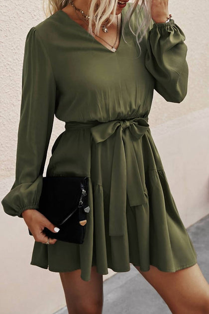 eLook Belted Dress Green Large 4
