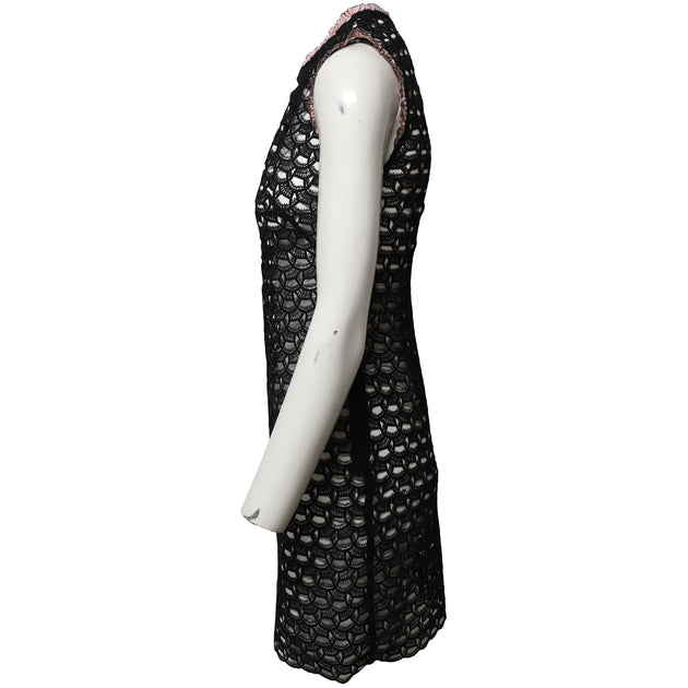 Sandro Paris Lace Sheath Dress In Black Polyester