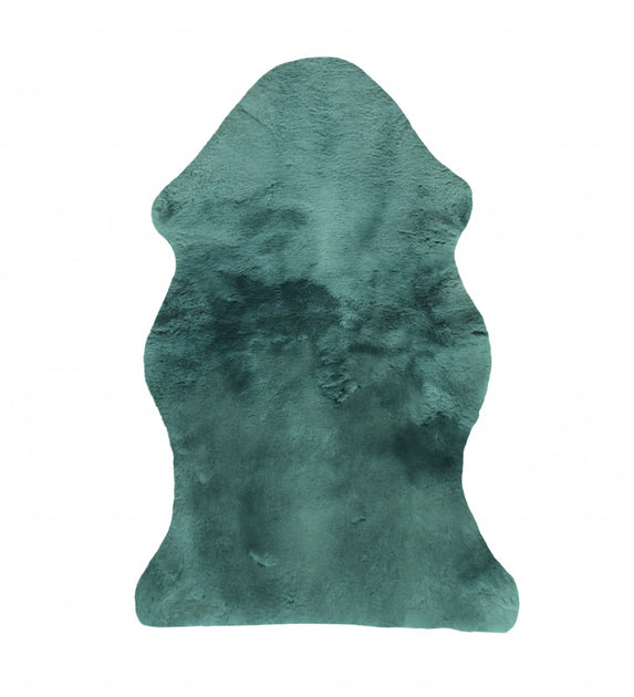 Hivvago Emerald Sheepskin Throw Blanket Green 2