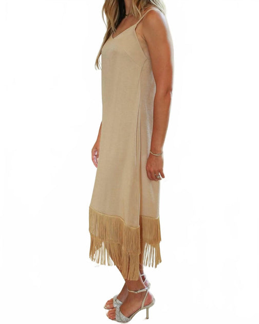 Pietronilla Kleid mit Fransensaum Beige Medium 4