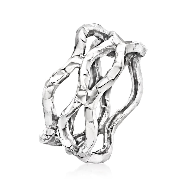 Ross-Simons Wavy Open-Space Ring White Gold US 8 4