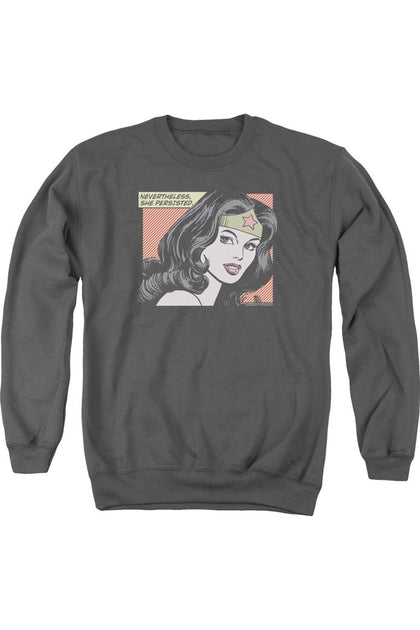 Gildan Wonder Woman She Persisted Crewneck Sweatshirt Grau Large 2