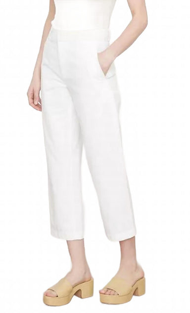 Vince Low Rise Washed Cotton Crop Pants White US 6 3