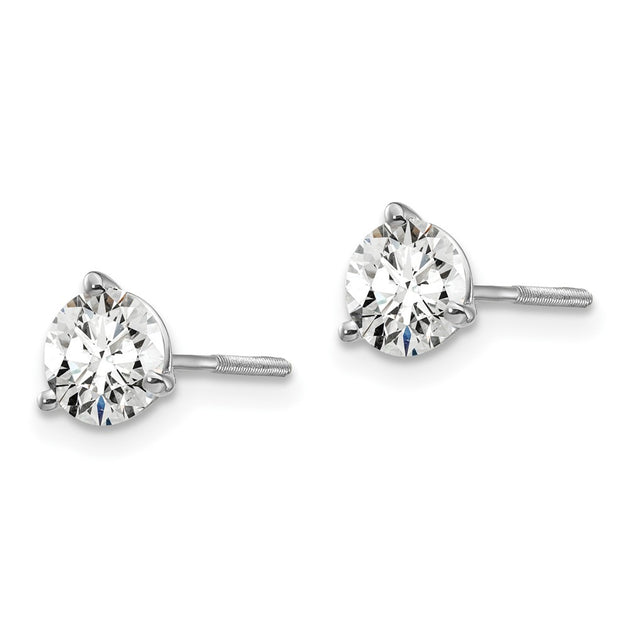 Diamond2Deal Lab Grown Diamond Stud Earrings Silver 3