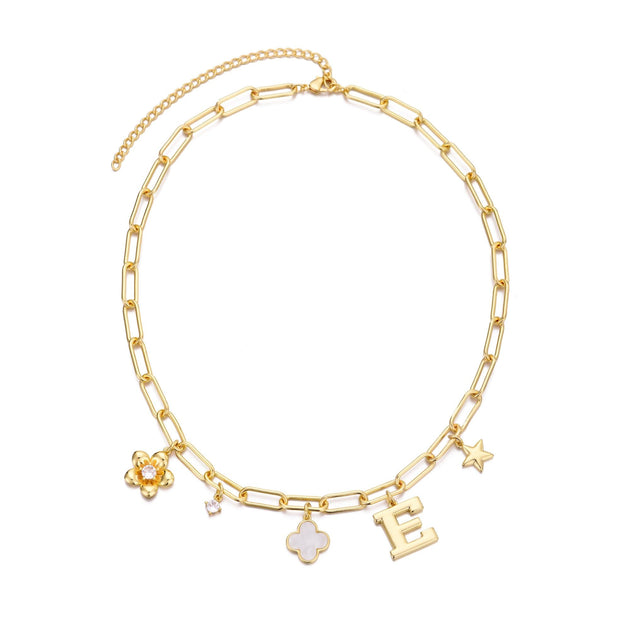 Adornia Initial Charm Necklace Yellow Gold Plated Silver 4