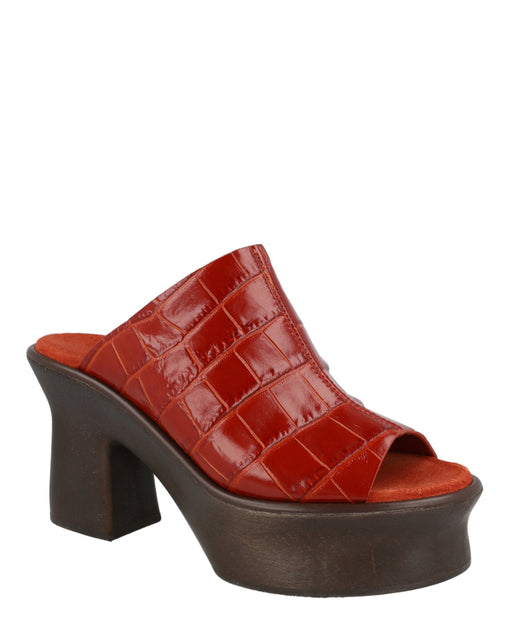 Ferragamo Samanta Platform Mules Red US 7.5 3