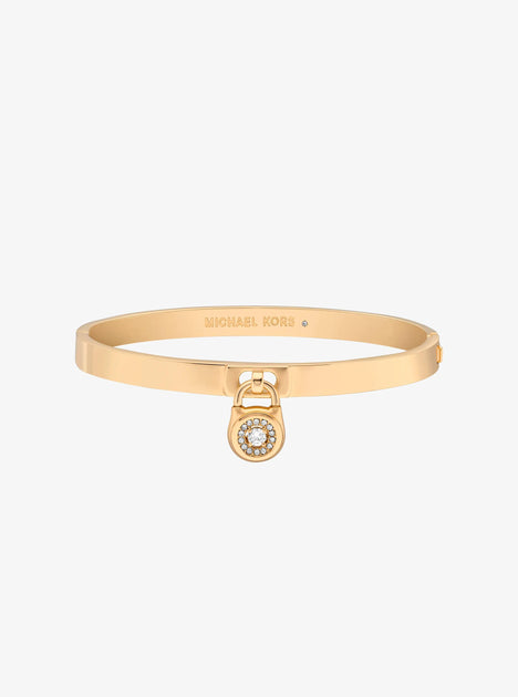 Michael Kors Pavé Lock Bangle Silver One Size 2