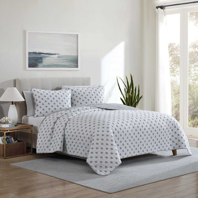 Nautica Coral Beach Twin Quilt-Sham Set White 2