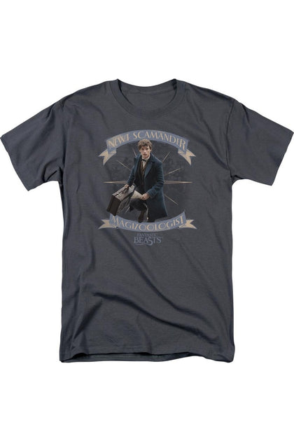 Gildan Fantastic Beasts Newt Scamander T-Shirt Grey Large 2