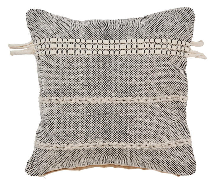 Hivvago Striped Pillow Black/Off-White 51x51 cm 2