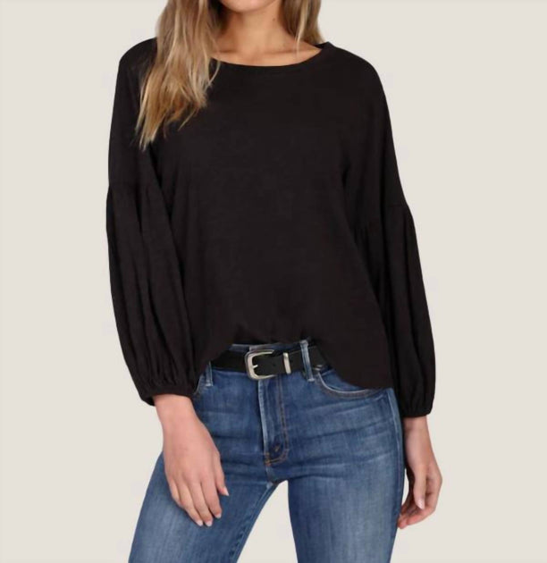 Dylan 3/4 Sleeve Slub Tee Black Medium 2