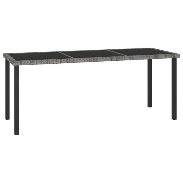 vidaXL Garden Dining Table Gray 70.9x27.6x28.7 in Poly Rattan 2