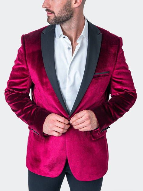 Maceoo Tesla Velvet Blazer Red Medium 2