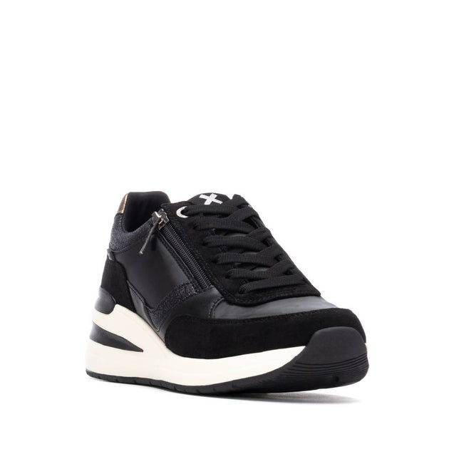 XTI Women's Wedge Sneakers Black US 6 5
