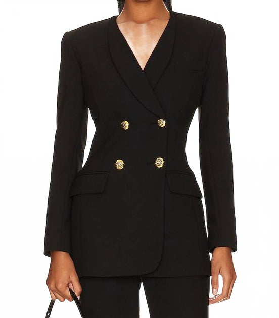 Smythe Collarless Double-Breasted Blazer Black US 2 2