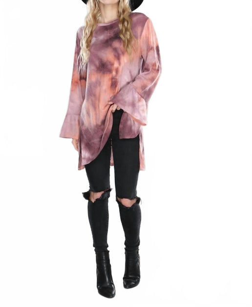 Collective Rack Tie Dye Textured Top Pink Medium 3