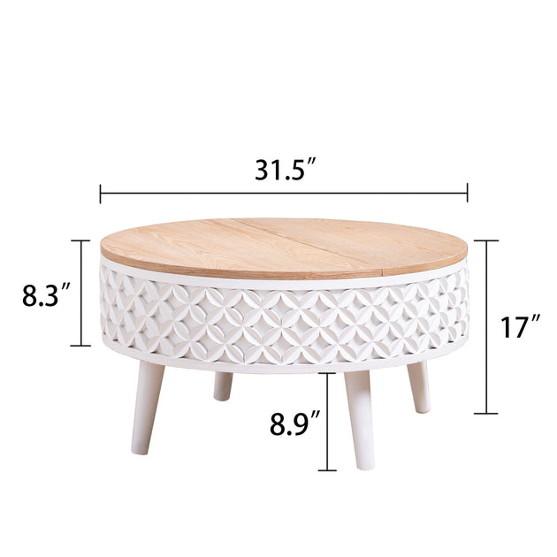 GOODSILO Round Lift-Top Storage Coffee Table 4