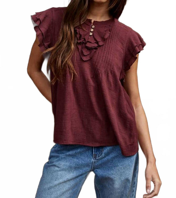 By Together Sadie Top Red Medium 4