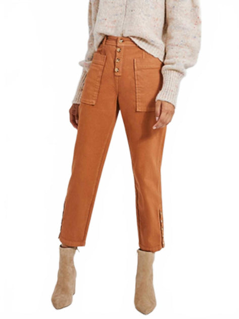 Jean en denim à patte de boutonnage SOMETHING NAVY Marron US 10 2