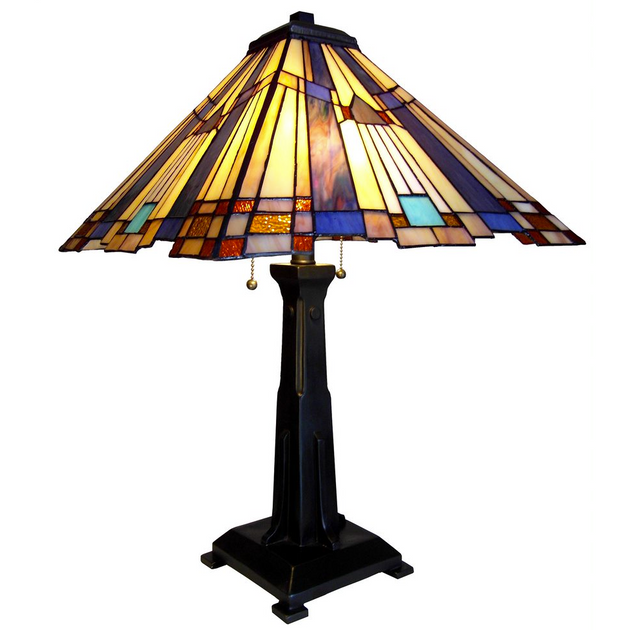ChloeLighting FLARE Tiffany-style Table Lamp Multicolor 15in 3