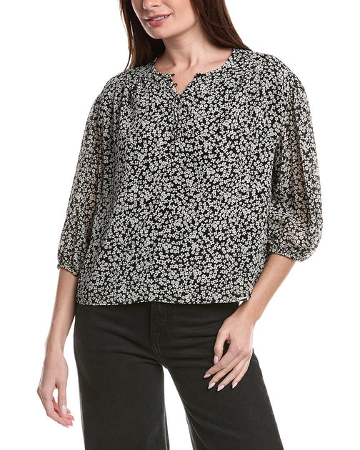 1.STATE Puff Sleeve Blouse Black Large 2