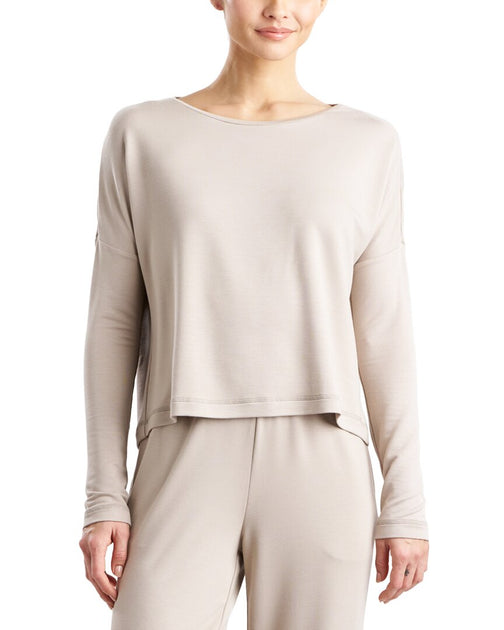 Natori Kaia Terry Destination Long Sleeve Top Beige XSmall 2