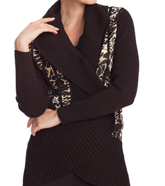 ANGEL Leopard Signature Wrap Pullover Black XSmall 2
