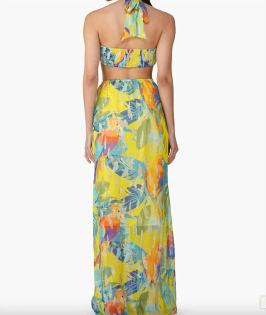 America & Beyond Peru Tropic Halter Dress Multi Large 4