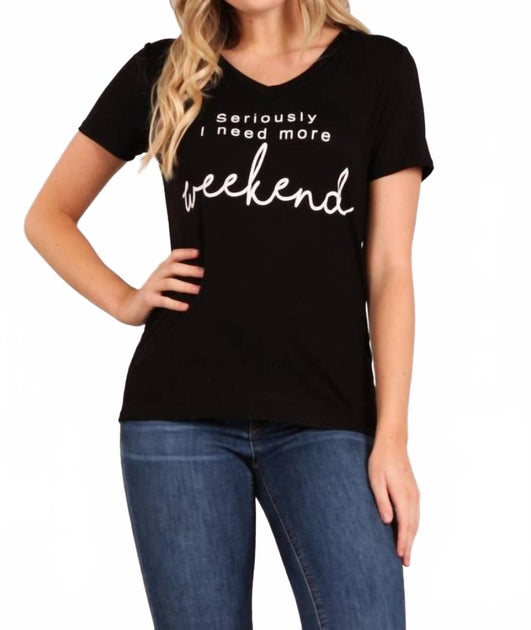 BLVD I Need More Weekend Graphic Tee Black Medium 2