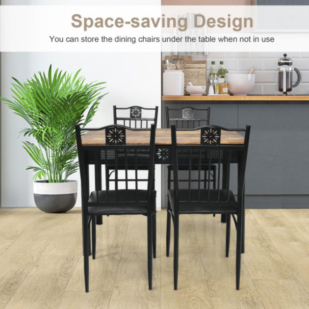 Hivvago 5-teiliges Esszimmer-Set Schwarz 3
