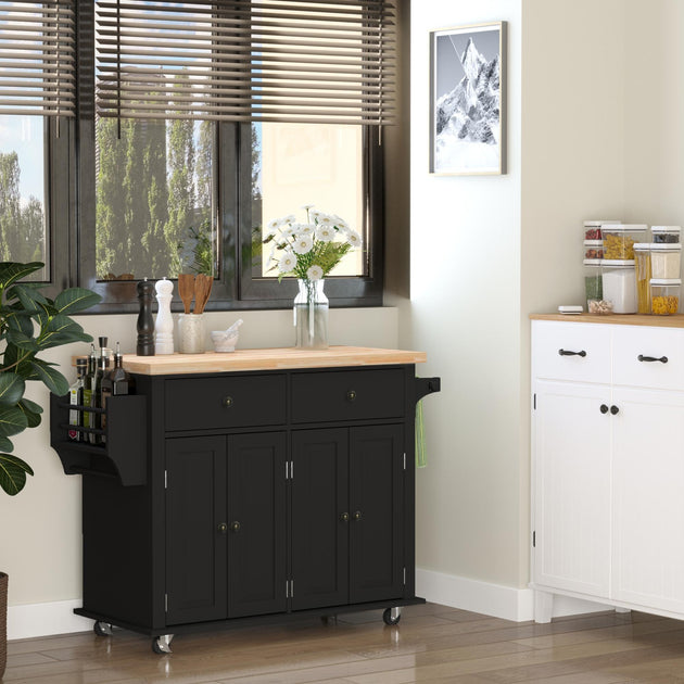 Hivvago Kitchen Cart Brown Oak 6