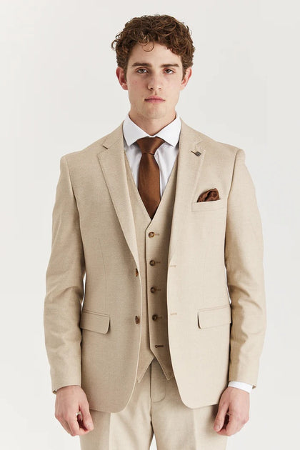 Infinity Herren Einknopf-Blazer Beige US 38 Regular 2