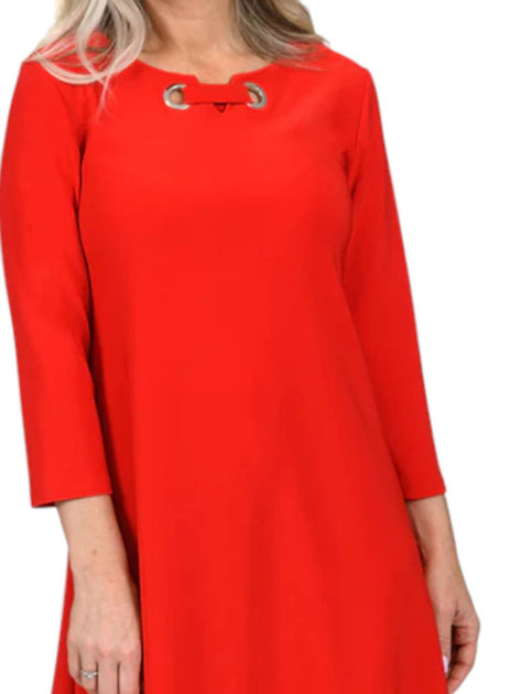 SCAPA Three-Quarter Mini Dress Red Medium 3
