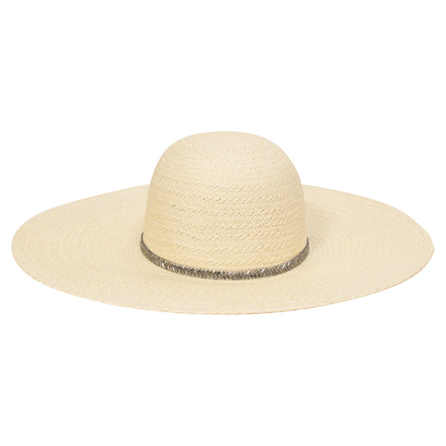 Maison Michel Crystal Embellished Hat Beige S 4
