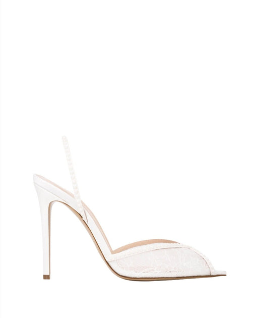Andrea Wazen Katy Sling Lace 105mm White EU 38 2