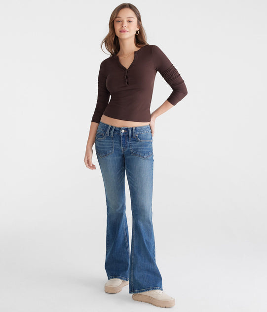 Aeropostale Low-Rise Flare Jean Blue US 2 3