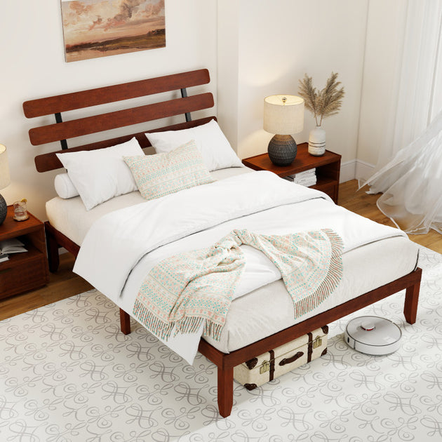 Hivvago Platform Bed Walnut 3