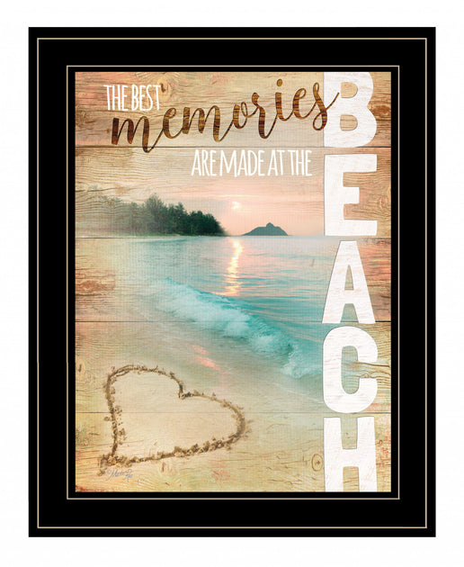 Hivvago Beach Memories 2 Framed Print Wall Art Black 3