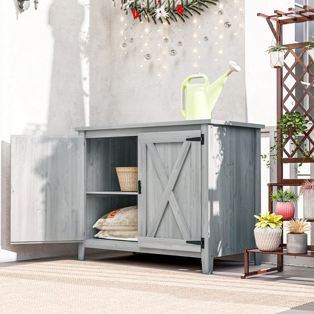 Hivvago Backyard Storage Cabinet Light Gray 4
