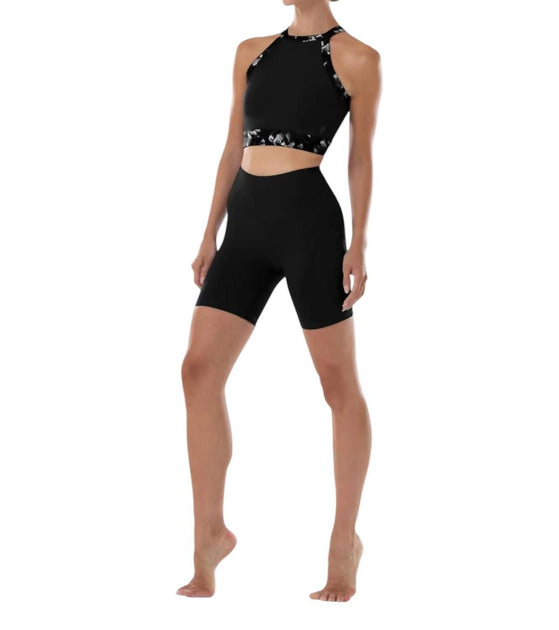 Bloch High Neck Crop Top Black Medium 2