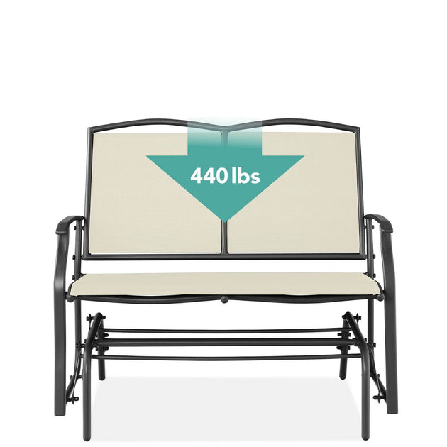 Hivvago 2 Seat Mesh Patio Loveseat Green 10