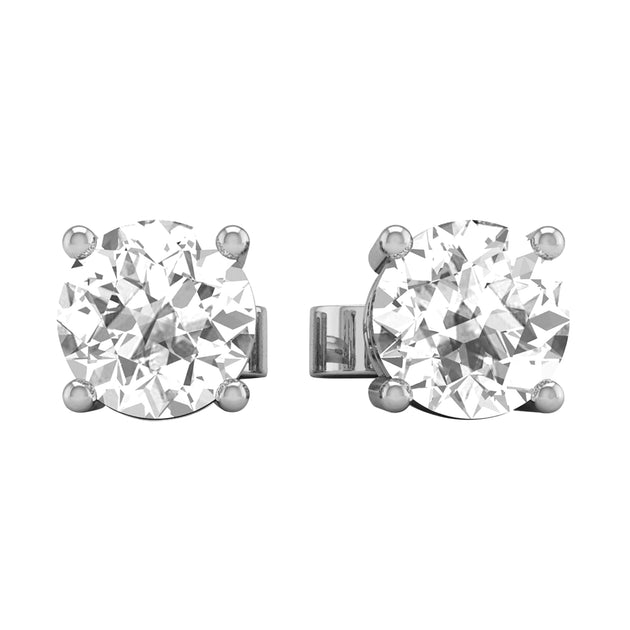 Diamond2Deal Solitaire Stud Earrings Silver 3